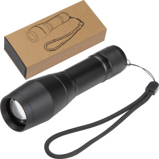 LED Taschenlampe mit 3 verschiedenen Lichtfunktionen, schwarz
