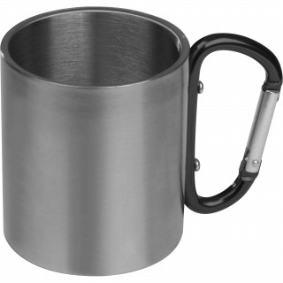 Tasse aus Metall mit Karabinerhaken, 200ml, schwarz