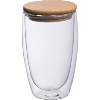 Doppelwandiger Glasbecher, transparent
