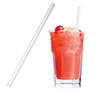 Trinkhalm aus Glas 20 cm, transparent
