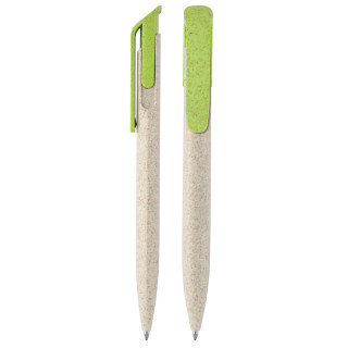 Druckkugelschreiber Bio, beige, hellgrün
