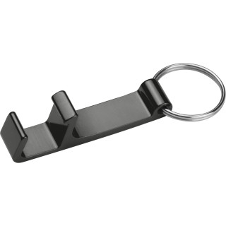 Schlüsselanhänger mit Flaschenöffner, schwarz