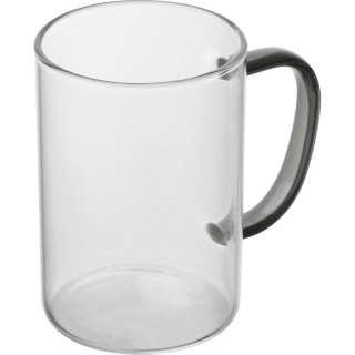 Glastasse mit farbigem Henkel, 250ml, schwarz