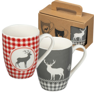Set aus 2 Weihnachtstassen, mehrfarbig