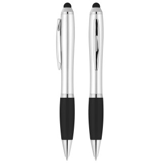 Touchscreen-Drehkugelschreiber "Pluto", silber, schwarz