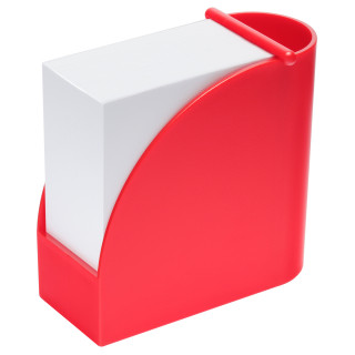 Zettelbox mit integriertem Köcher "Design", rot, rot