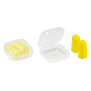 Gehörschutz, glasklar, gelb
