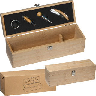 Weinbox aus Bambus, beige