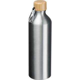 Trinkflasche aus recyceltem Aluminium, grau