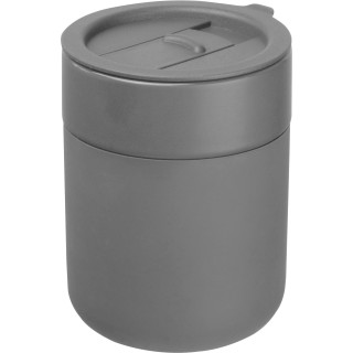 Keramiktrinkbecher mit Silikonhülle, 340ml, grau