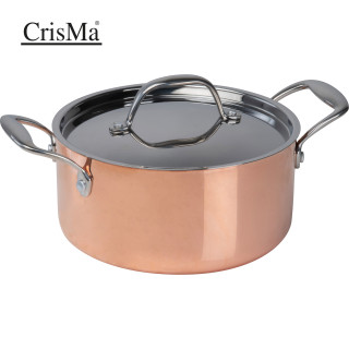 CrisMa Induktionskochtopf mit Deckel, kupfer