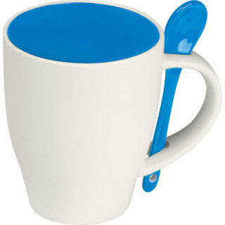 Große Keramiktasse mit Löffel (250 ml)