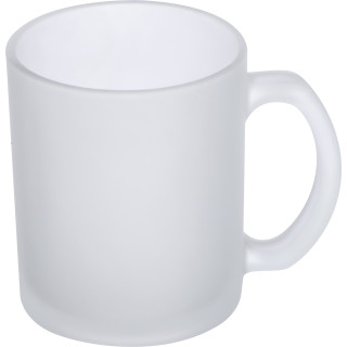 Glastasse weiß gefrostet, 300ml, transparent
