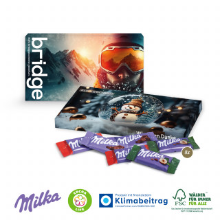 Milka Schokotäfelchen in Präsentbox - 8 Stück (ca. 35 g) Alpenmilchschokolade von Milka