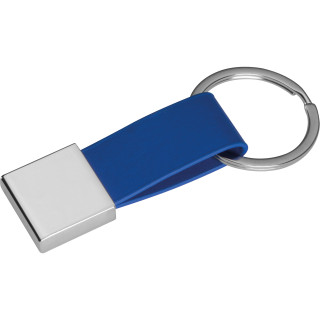 Schlüsselanhänger mit Kunstleder Bändchen, blau