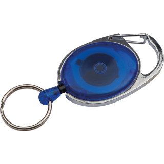 Schlüsselanhänger mit Karabiner und ausziehbarem Schlüsselring DIANA, blau