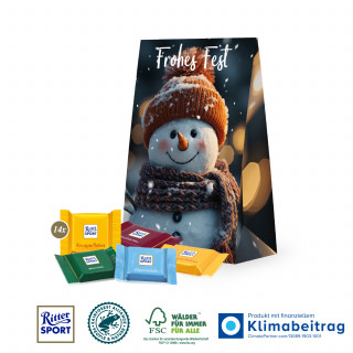 Werbetasche mit süßer Füllung - 14 Stück (ca. 70 g) Ritter SPORT Schokotäfelchen