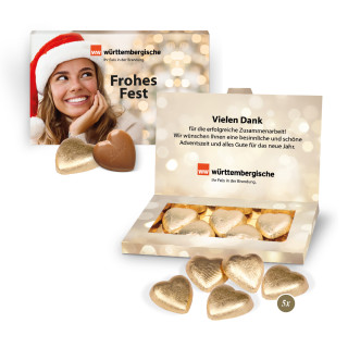 Präsentbox "Business" mit 5 Lindt Schokoherzen, 25 g Weihnachten