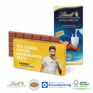 Premium Schokolade von Lindt, 100 g auf Graspapier - 1 Schokoladentafel von Lindt (100 g)