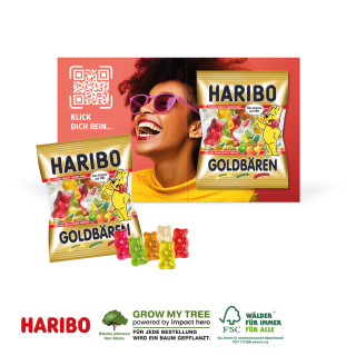 WERBE-KLAPPKARTE - 1 HARIBO Goldbären (ca. 10 g)