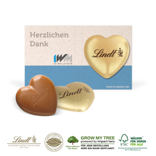 WERBE-KLAPPKARTE - 1 Lindt Schokoladenherz „Vollmilch“ (ca. 20 g)