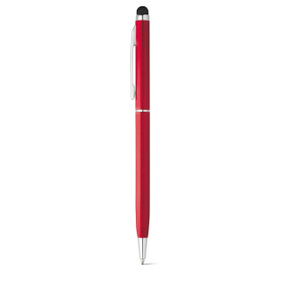 ZOE. Aluminium-Kugelschreiber mit Drehmechanik und einer Touch-Spitze, rot