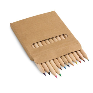 COLOURED. Buntstift Schachtel mit 12 Buntstiften, natur
