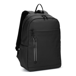 NOUMEA. Laptop-Rucksack (16") aus PU mit wasserabweisenden Reißverschlüssen, schwarz