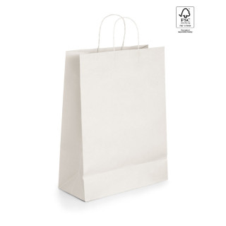 GRANT. Tragetasche aus Kraftpapier (100 g/m²), weiß