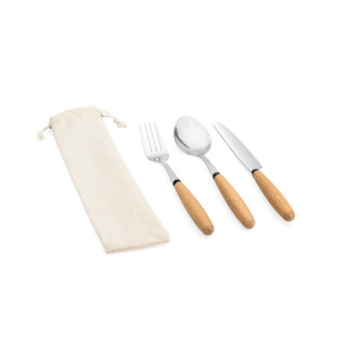 BOULUD. 3-teiliges Set aus Akazienholz, natur