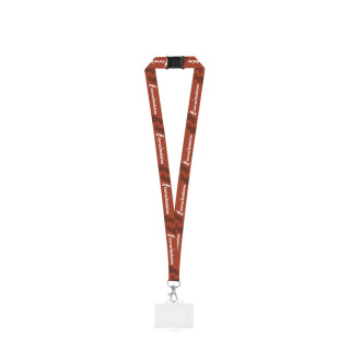 BARNSLEY. Lanyard-Set SUBLIMATION Long II (20 mm) aus recyceltem Polyester (100 % rPET) mit 20-mm-Karabinerhaken, Sicherheitsverschluss und stabilem Ausweis-/Kartenhalter (91 x 68 mm), 301 - weiß