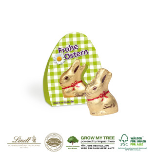 Werbeaufsteller "Osterboten" mit Lindt Goldhase, 10 g