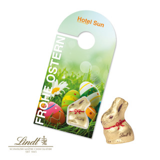 Schokokarte "Türanhänger", Lindt Goldhase