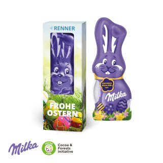 Werbebox, Milka Schmunzelhase, 45 g