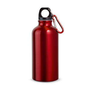 LANDSCAPE S. Aluminium-Sportflasche mit Karabiner 400 ml, rot