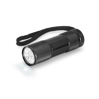FLASHY. Taschenlampe aus Aluminium mit 9-LEDs, schwarz