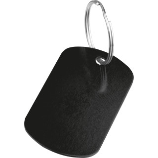 Schlüsselanhänger Metallplättchen LIESELOTTE, schwarz