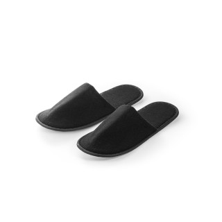 DANES. Unisex Hotelslipper aus Polyester, schwarz