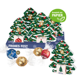 Super-Mini-Adventskalender "Weihnachtswald" mit 4 Lindt Lindor Pralinés