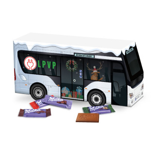 Adventskalender "Bus" mit Milka Schokotäfelchen
