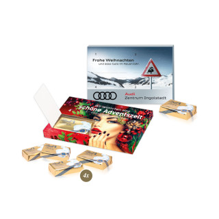 Super-Mini-Adventskalender mit 4 Lindt Schokotäfelchen