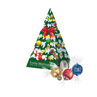 Präsent "Weihnachtsbaum" mit 6 Lindt Lindor Pralinés Weihnachten