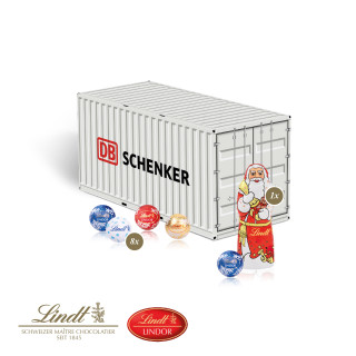 3D-Präsent "Container" Weihnachten, Lindt Minis und Nikolaus