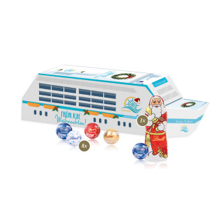 3D Präsent "Schiff" Weihnachten, Lindt Minis und Nikolaus