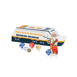 3D Präsent "Schiff" Weihnachten, Lindt Minis und Nikolaus