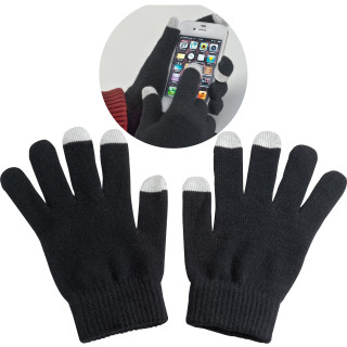 Handschuhe aus Acryl mit  Touch-Spitzen, schwarz