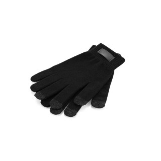 BURROW. Handschuhe aus recyceltem Polyester (100% rPET), mit Tastspitzen, schwarz