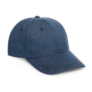 PHOEBE. Mütze aus Denim, Baumwolle und Polyester (300 g/m²), blau