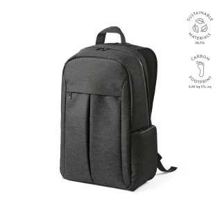 Madrid 22L Rucksack aus recyceltes Nylon und rPET. Laptops bis 17", schwarz