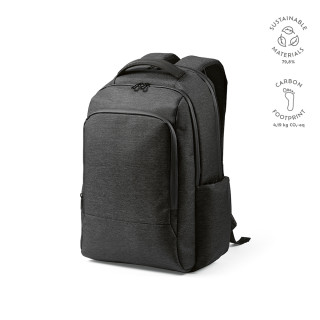 New York 20L Rucksack aus recyceltes Nylon und rPET. Laptops bis 17", schwarz